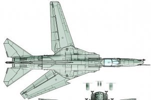 Более того, силуэт похож на МиГ-27 с изменяемой геометрией крыла. МиГ-27 стоят на вооружении ВВС Индии.