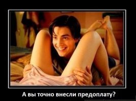 Чувак! Надеюсь, ты тут сидишь только по предоплате?