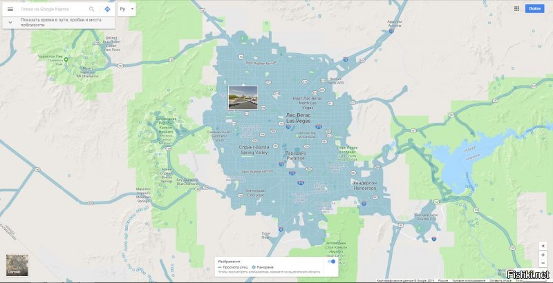 Открываем Гугл-карты, и вот то, что голубенькое, просматривается в виде панорам.