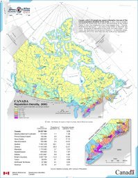 Там, как и, в России холодно на большей части земель, вот канадцы и кучкуются поближе к более южным США