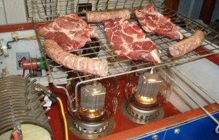 не пойдёт. жир будет капать на лампы и они лопнут. осколки полетят в мясо, и при поедании будут хрустеть на зубах. А хрустящее мясо ни один нормальный электронщик есть не будет.