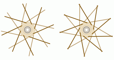 Колеса сами по себе круглые, давление на грунт неравномерное, как  вес ни распределяй - где-то будет максимум, где-то минимум. С гусеницами проще.
Момент от привода на колесах такого размера нужен колоссальный, ибо диаметр  большой, т.е. на оси колес понадобится фрезерованная (!) звезда большого диаметра (метра 3-4 если не больше) и достаточно длинная цепь для передачи момента от двигателя (метров 15). Цепной привод хорош, когда цепь короткая. Чем длиннее цепь, тем больше усилий идут на ее растяжение, при этом усиливается износ этого самого колеса, которое фрезерованное и поэтому дорогое. 
  
Чтобы такие огромные колеса могли служить в качестве приводных, спицы к фланцу втулки должны подходить по касательной (тангенциальная спицовка), тогда нагрузка будет идти вдоль спиц. Если брать эти колеса как есть (радиальная спицовка),  усилие на втулке, создаваемое приводом,  будет изгибать спицы, ломать соединения их с колесом. Даже в велосипедах не используют радиальную спицовку там, где на втулку идет крутящий момент (при установке дисковых тормозов или если колесо заднее).