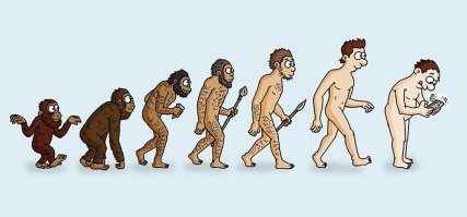 А тут моменты совсем другие, так и запутаться можно. 
И, идут они у автора не в ту сторону, там должны быть обезьяны, а совсем много моментов левее - амебы, а в самом левом конце Большой Взрыв.