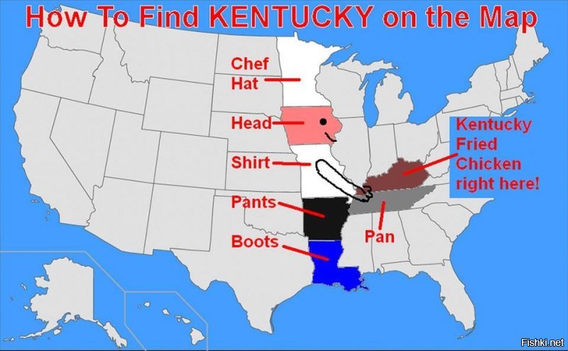 Вот, как раз вчера, попала на глаза карта быстрого поиска штата Кентукки ...