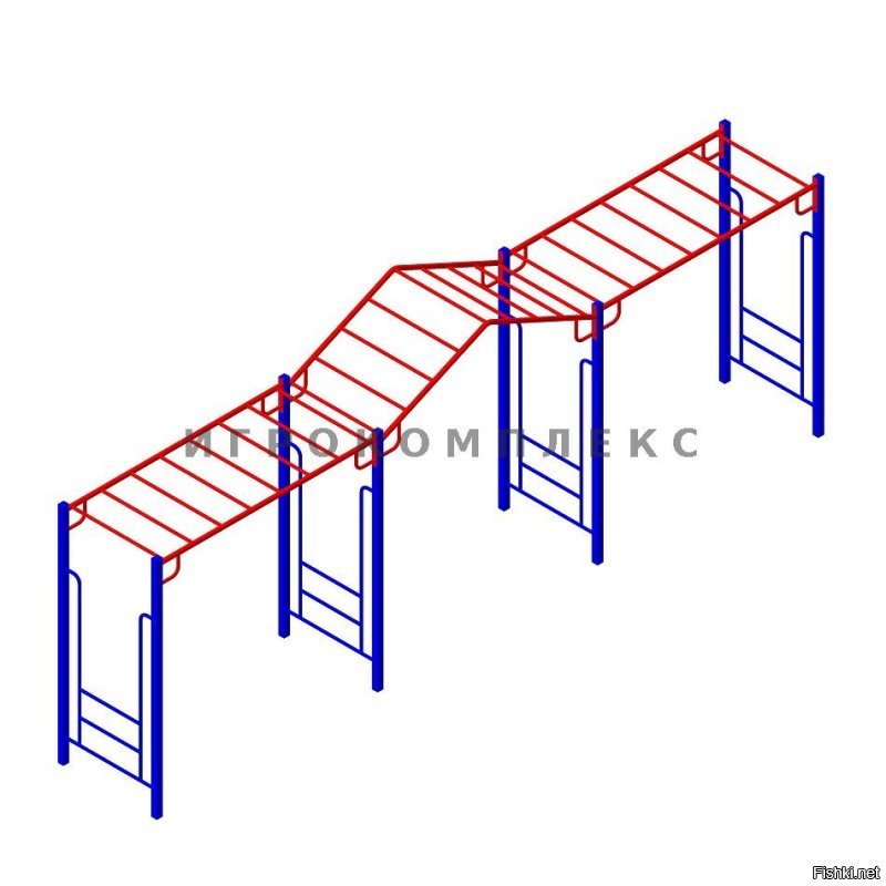 А мы в юности бегали по рукоходам, типа таких))) Тоже в салки и на перегонки... Вот такие вот рукоходные горки стояли 3 в ряд и соединены турником. В общем, паркур...