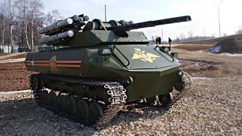 слушай дебил,я тебе еще раз скажу,приедет вот такой на передовую и всех без потерь положит.Чутка брони,Чутка обвеса и всех таких как ты,дебил одним зарядом.ты <span style='color:gray'>[мат]</span> тормоз недалекий если не знаешь куда уже техника шагнула в перед.мы в веке высоких технологий дебил спутники,микро волны итд.