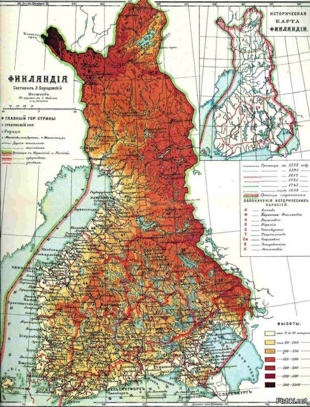 Таки нет, финны отхватили лишнего далеко на севере (Петсамо), в Карелии было всё в рамках дореволюционного разделения. 
Однако, 1918 - год гражданских войн по всей территории бывшей Империи. Через границу к финнам и обратно (а так же наоборот) лазили отряды красных, белых и прочих цветов радуги, и не смотря на создание "советского правительства", оно фактически никем признано еще не было (военный захват власти, как никак, да и Первая Мировая война всё еще отвлекала всех по всей Европе). 
Так что логика на тот момент была у всех "что взял, то твоё" - как-никак это было банальное пожирание трупа Империи, и легитимность права большевиков на предыдущие договора итп - как минимум сомнительна с точки зрения политики и международного права. Вот такая вот суровая правда политической неразберихи начала прошлого века.