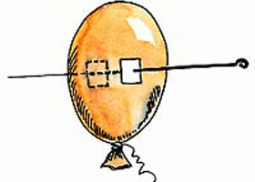 Примерно, по той же причине, по которой не лопается армированный скотчем шарик, после протыкания спицей или гвоздем