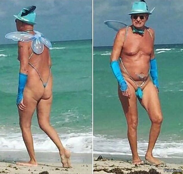 Видел этого персонажа. Он каждый день по пляжу в разных прикидах бродит) это Майами бич в районе Линкольн роуд