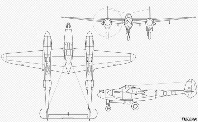 Оба самолета - двухбалочной схемы. Но форма крыла у них разная.
Так что - это P-38.