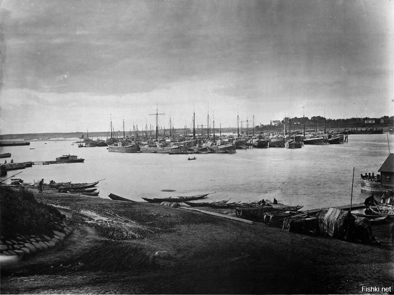 Караван судов на Волге под Ярославлем 1894 г.