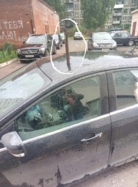 штраф за неправильную парковку - лом с крыши