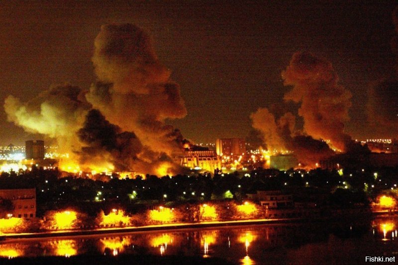 А вот пожар в Югославии после бомбардировки нато, может искру ветром истории принесло?