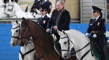 Сказочно реальные условия - манекен на лошади ....