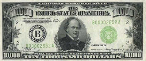 Проходили уже в США - были и 500$, 1000$, 5000$, 10000$  и даже 100000$  но последний раз выпуск был в 1934 г серии. например из 10000$ банкнот не сданных обратно в государственный банк числятся 334, из них известны где находятся 215, из которых 100 в виде стенда "Binions Horseshoe in Las Vegas" - Миллион под стеклом в Лас Вегасе, Невада.
ценник на них доходит до 15-30 номиналов. но прошло уже 85 лет.