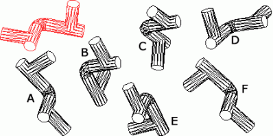 Какая из шести черных фигур соответствует красной?