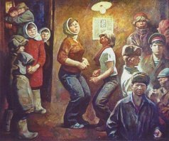 Игорь Симонов 
Воскресная дискотека. 1988 Холст. Масло.
