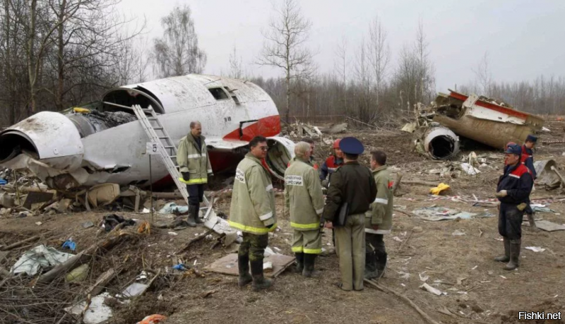 На месте крушения польского ТУ-154 должно быть так :