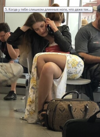 Длина ног тут не причём. Это особенности женской конституции. Мужчина так сесть не сможет. Может быть какой хороший танцор и сможет, не знаю. Хлопцы, проверьте на себе, давайте статистику наработаем.