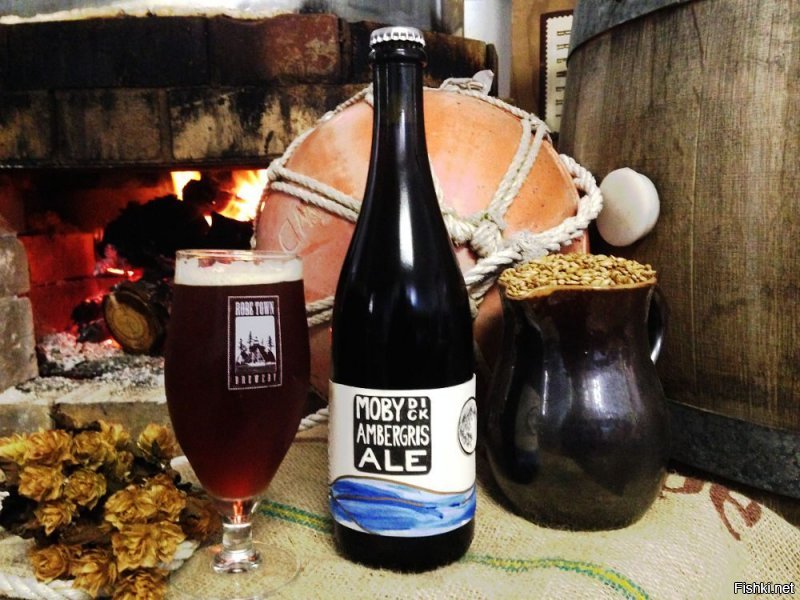 Австралийская пивоварня Robe Town выпустила пиво Moby Dick Ambergris Ale. Его главной особенностью является использование серой амбры   воскоподобного вещества из пищеварительного тракта кашалотов, которое также часто называют «рвотой кита»