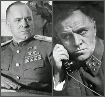 В преддверии дня Победы.
Михаил Ульянов (справа) в роли Георгия Жукова.