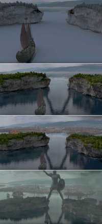 Ноги отражаются до того как статуя появляется