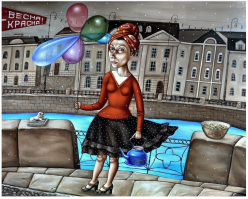 Думал, что автопортрет на " Сгущёнке".  Поискал. А нет. "Анжела идёт на парад".