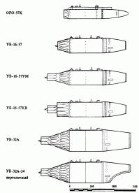 Блоки для ракет С-5, калибра 57 мм. На "урале" УБ-32, а на БТРе УБ-16.