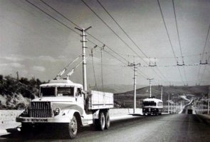 Дизель-троллейвоз ГТУ-10 на базе КрАЗ-219, 1961 год, трасса 'Симферополь-Ялта'