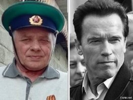 Да не видно никакого сходства. А так с любым человеком можно что-то общее найти. Вот на моего папу и то больше похож, чем на своего.