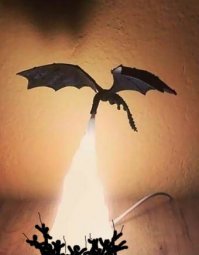 Вот тут. Раз уж дракона напечатали. Можно было бы еще и с подставкой с разлетающимися людишками заморочиться))
Детально уж не рисовал, но смысл, думаю, ясен)