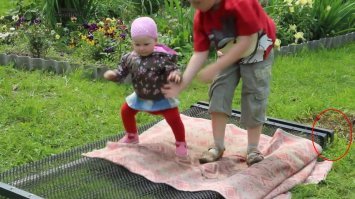 Когда был мелким, на таких тоже прыгали, как в одну харю, так и толпой, а потом перестали. Товарищ у нас на глазах поскользнулся или столкнулся с кем-то (давно было, точно не помню), и башкой об угол. Голову поднимает, а во лбу дыра треугольная. Сразу не помер, а выжил или нет - тоже подзабылось. Но больше у нас таких "батутов" не было.