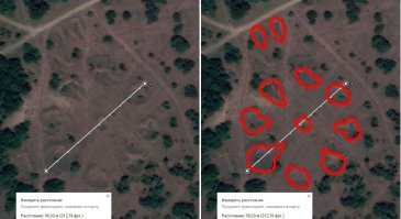 Всем доброго времени суток!
Вот такие следы видны на горе Тарки-Тау в городе Махачкала республика Дагестан.
Приезжающие ученые сделали анализ земли и сказали что этим следам не менее 5000 лет.
Линейку с размерами и примерный контур следов я обрисовал.
Такой ощущение что стояла огромная платформа (так как следы не выкопанны а продавлены в грунте)с апарелью два маленких следа рядом.
спасибо за внимание. С огромным удовольствием почитаю ответы.