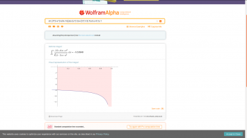 Если пример немножко модифицировать, что бы он хотя бы решаемым стал, ибо дифференциал стоит странно, передвинуть его после всей дроби, то можно заставить машину численно эту лабуду решать, но там редкая фигня всё равно получится, результат отрицательный, ибо числитель в промежутке строго отрицателен, а знаменатель положителен. Ничего хорошего.