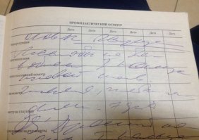 Про почерк врачей