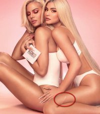 То есть какие-то линии отфотошопили, а здоровенный шрам на ноге оставили?