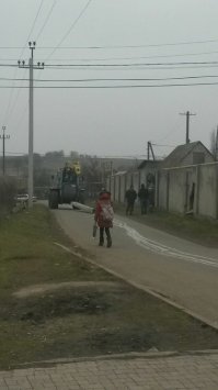 Новый способ нанесения дорожной разметки (двойная сплошная).