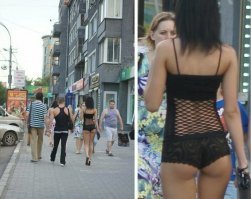 Ну парочка геев слева не стесняется же идти под ручку!Девушке то чего стесняться?:)