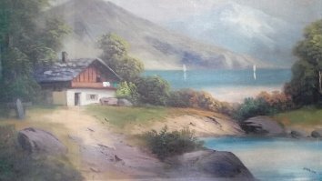Многие знаменитые люди занимались как бы "непрофильным" для них творчеством. Например, вот картина ещё одного знаменитого австрийца: