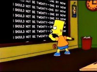 Если быть точным, то здесь он пишет
"Мне не должно быть 21 сейчас"