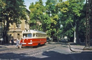 Фото 22 - Одесса, трамвай №15 на углу пер.Клары Цеткин (ныне Лютеранский) и ул. Сов.Милиции (ныне Дегтярная), 1974 г.