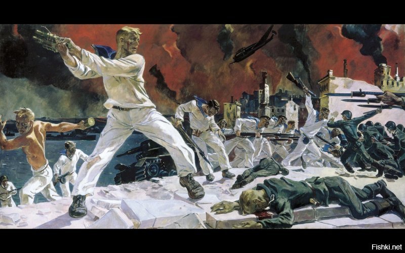 Но самая его известная картина, конечно, "Оборона Севастополя". Кто учился еще по советским учебникам, те видели. Она была в учебнике истории.