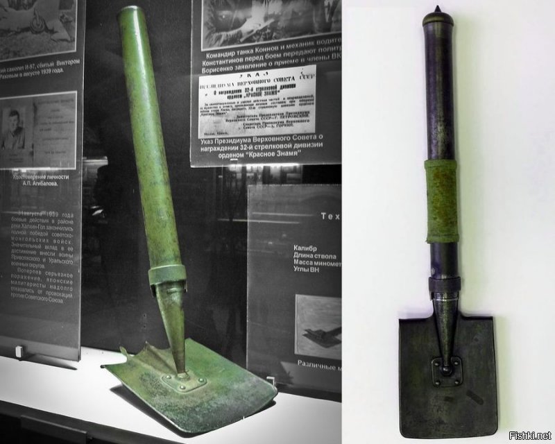 а ещё была винтовка-гранатомёт Дьяконова 1916 г.
и даже пехотная лопатка-миномёт его же 1938 г.
