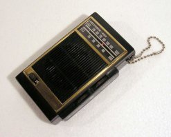 Как один из вариантов - это может быть радиоприёмник "Орлёнок-605". Его габариты 104х63х31 мм.