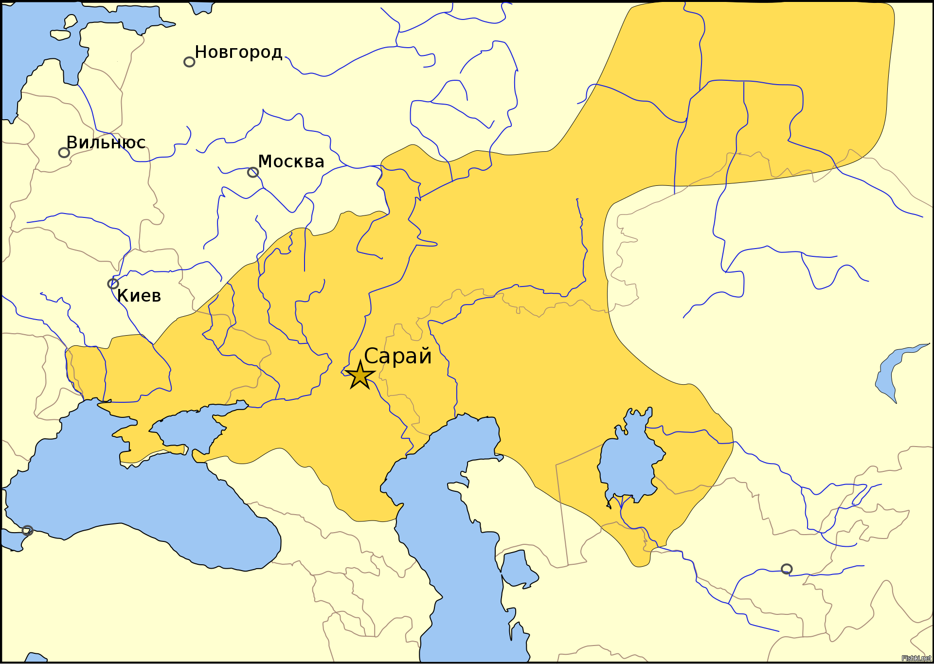 Карта золотая орда в 13 14 веках