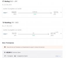 А вот цены Аэрофлота:

426 евро SVO - JFK - SVO и

238 евро SVO - JFK.

C багажом, ручной кладью и кормежкой. 

Не могу сказать, что это дорого. Учитывая, что расстояние, пожалуй, побольше будет.