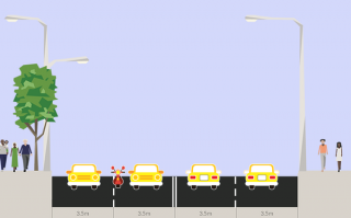 Наглядный пример:
Хруст нарушает, так как ни одно ТС не должно залезать габаритами за полосу.
