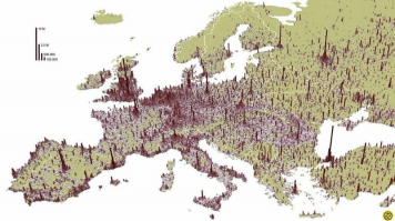 Карта густонаселённости городов