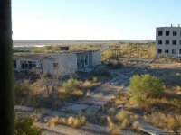 Остров Возрождения на Арале (ныне полуостров) бывший полигон по испытанию биологического оружия, совсекретная территория. 
Сегодня он заброшен, можно посетить, если конечно есть желание, а то мало ли какой вирус там мутировал.