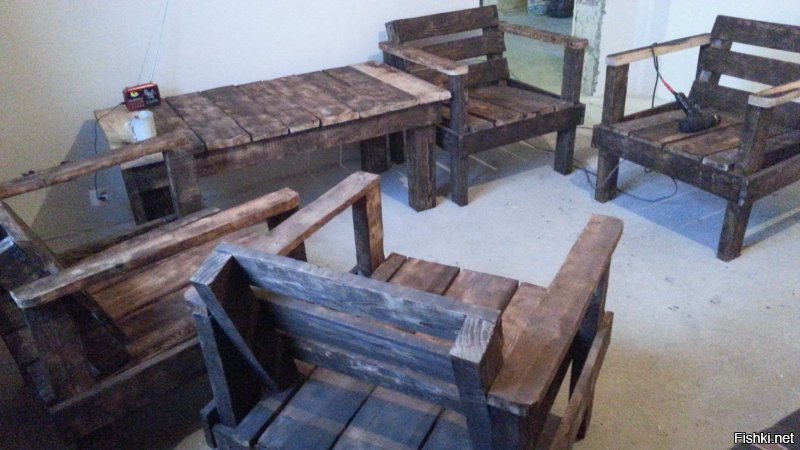 вот моё творчество зимой из поддонов